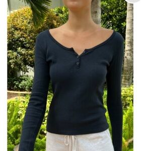 Brandy melville Zelly Eyelet Top navy